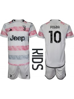 Billige Juventus Paul Pogba #10 Bortedraktsett Barn 2023-24 Kortermet (+ Korte bukser)